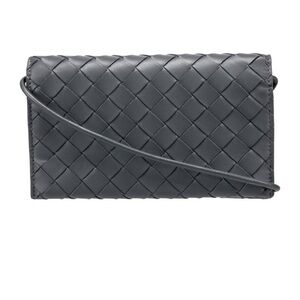 Bottega Veneta Dark Gray Woven Clutch